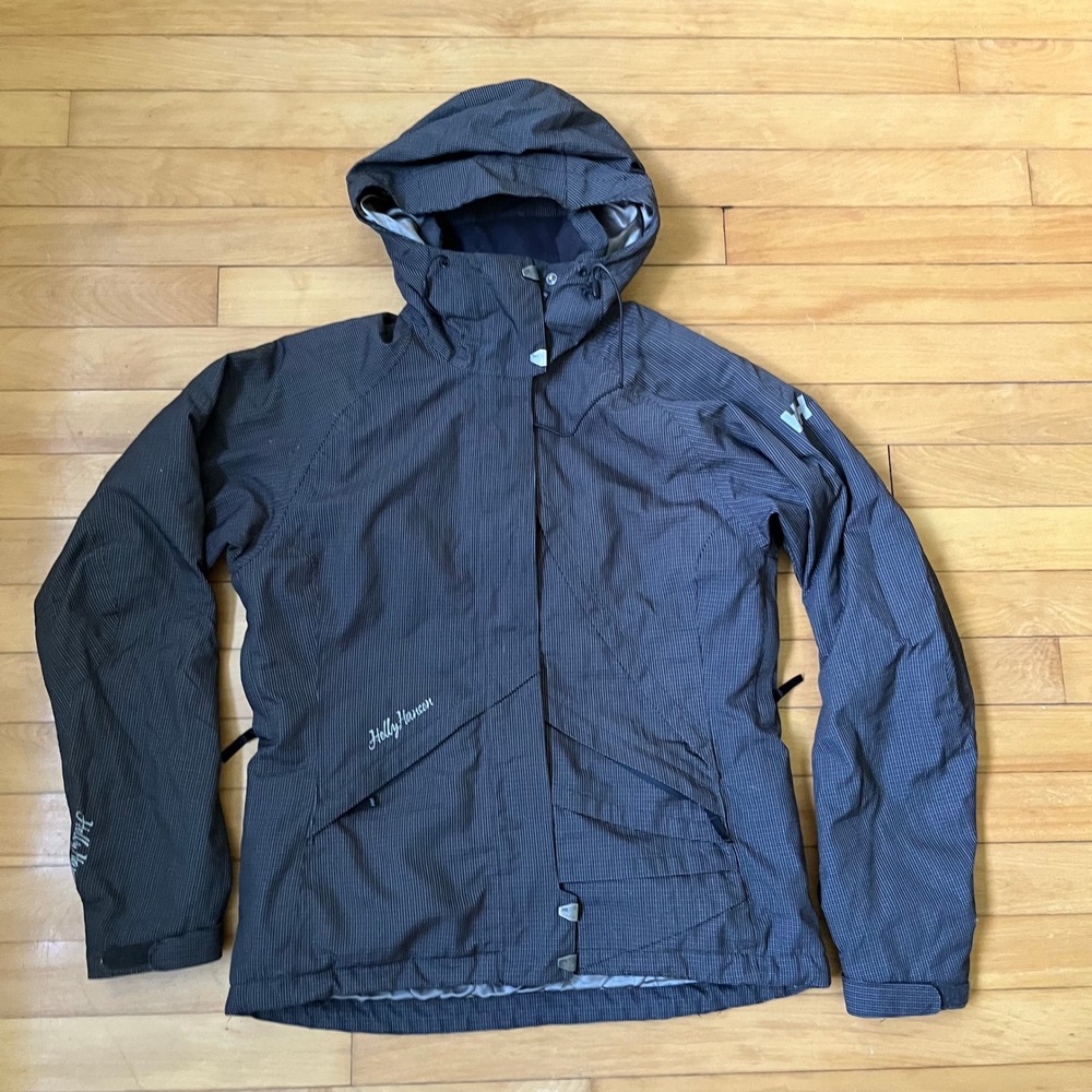 Helly Hansen Helly Tech XP Ski Jacket Grey Micro Check Hooded Womens Medium